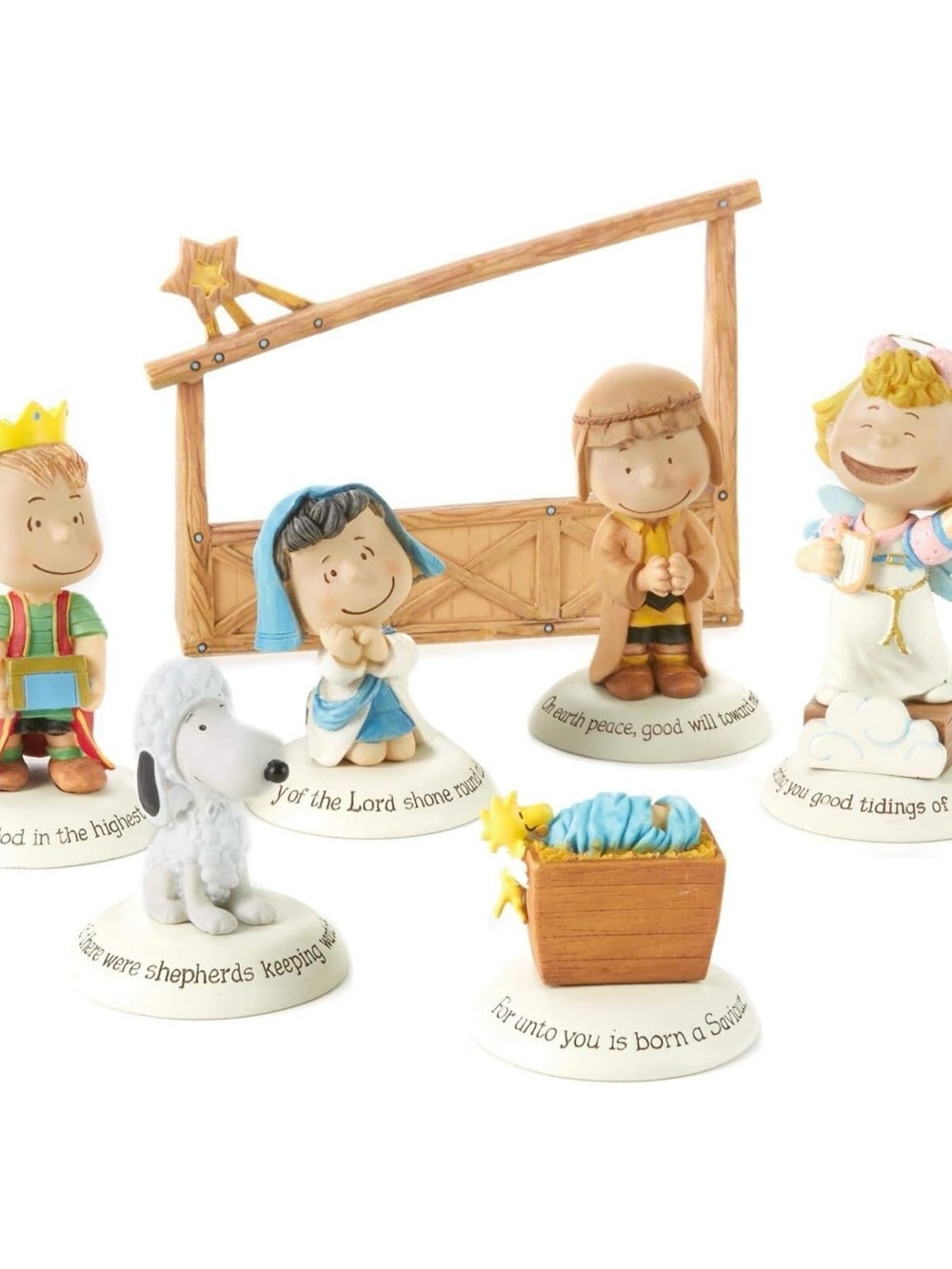 Hallmark Peanuts Nativity Set 7 Piece – Charlie Brown Snoopy Linus – NIB 2013 🎄